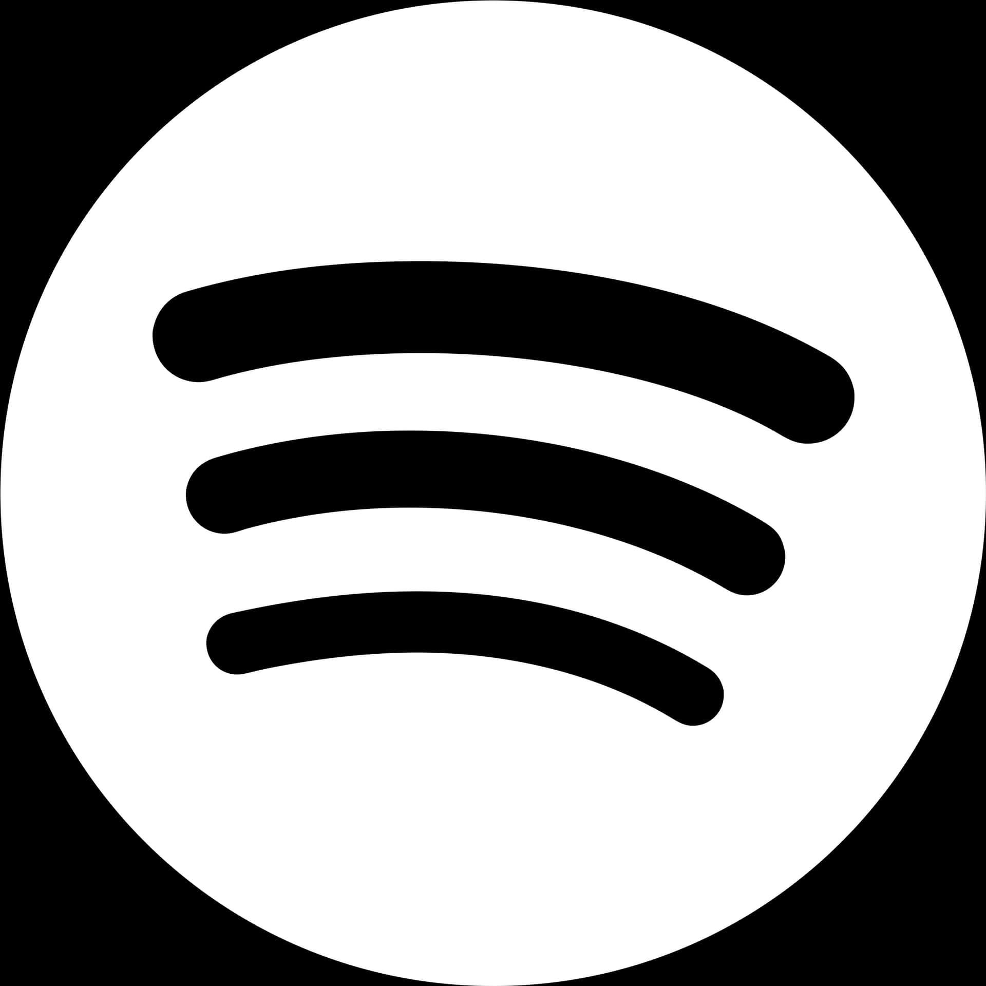 Spotify Logo Blackand White PNG