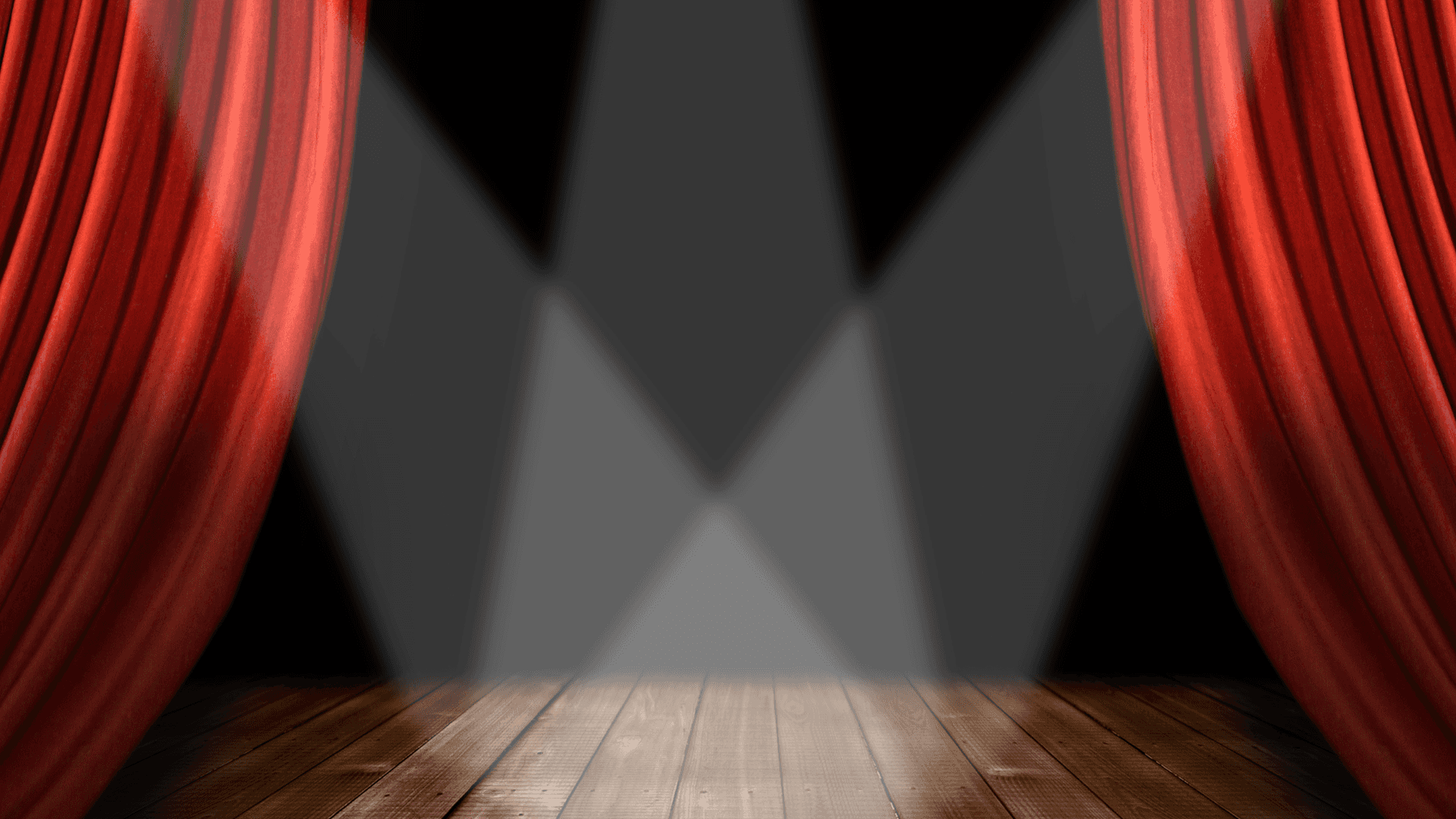 Red Curtain With Spotlight On The Stage