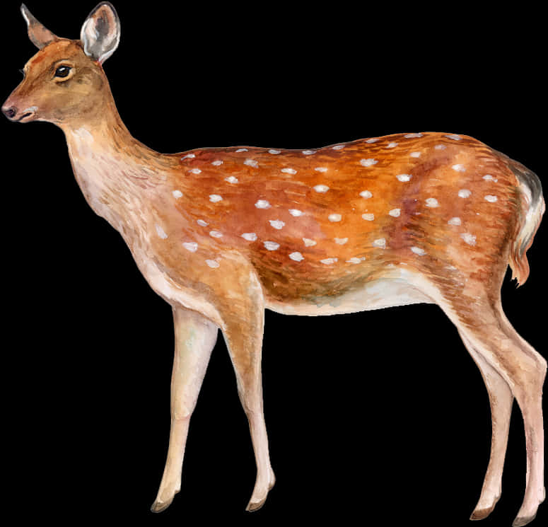 Spotted Deer Illustration PNG