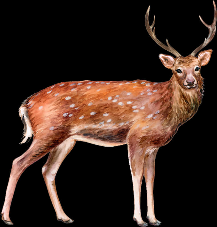 Spotted Deer Illustration PNG