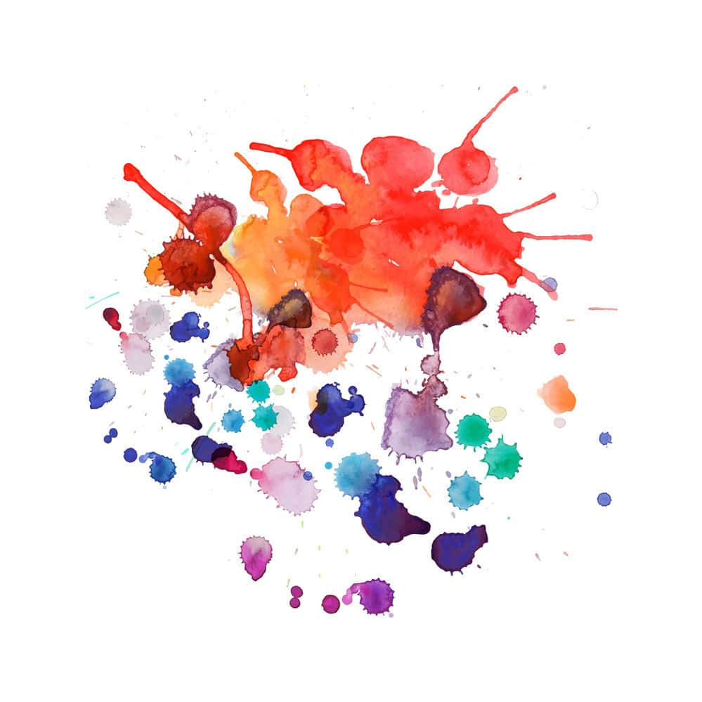 Watercolor Splashes On White Background