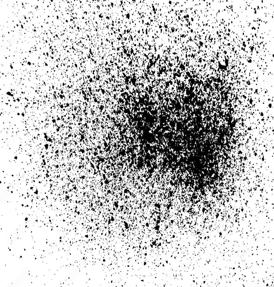 A Black And White Splatter On A White Background