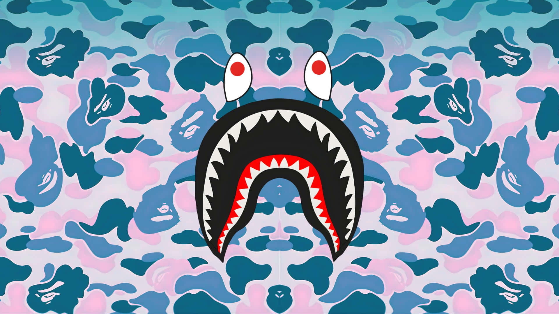 Sprayground Blå Camo Haj Wallpaper