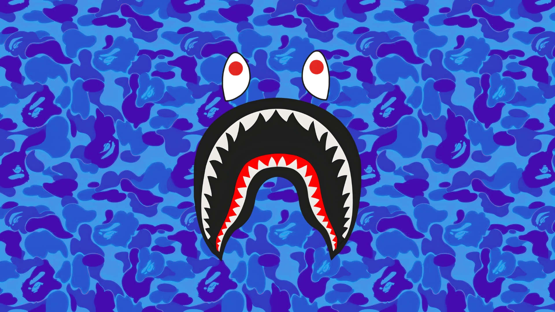 Sprayground Blå Camo Haj Rygsæk Wallpaper