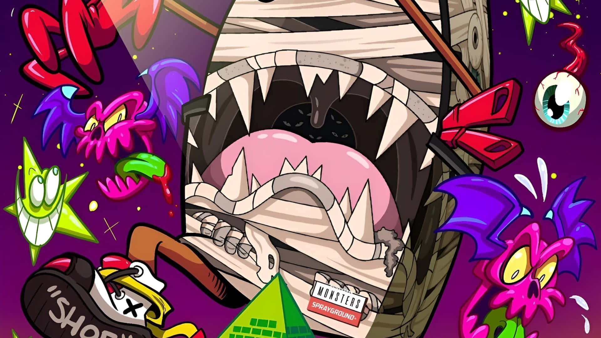 Sprayground Mumie Haj Rygsæk Wallpaper