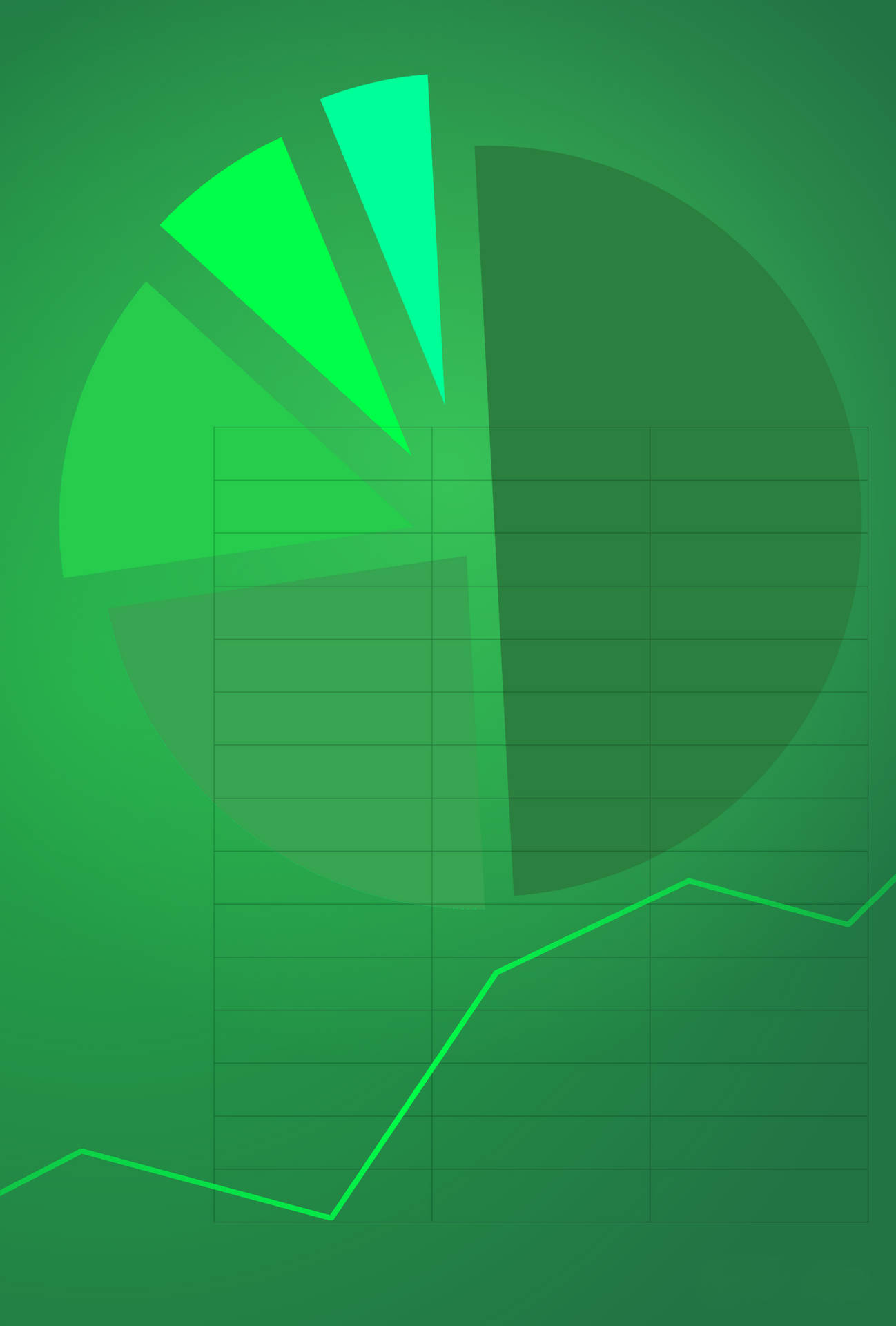 Spreadsheet Green Pie Graph Wallpaper