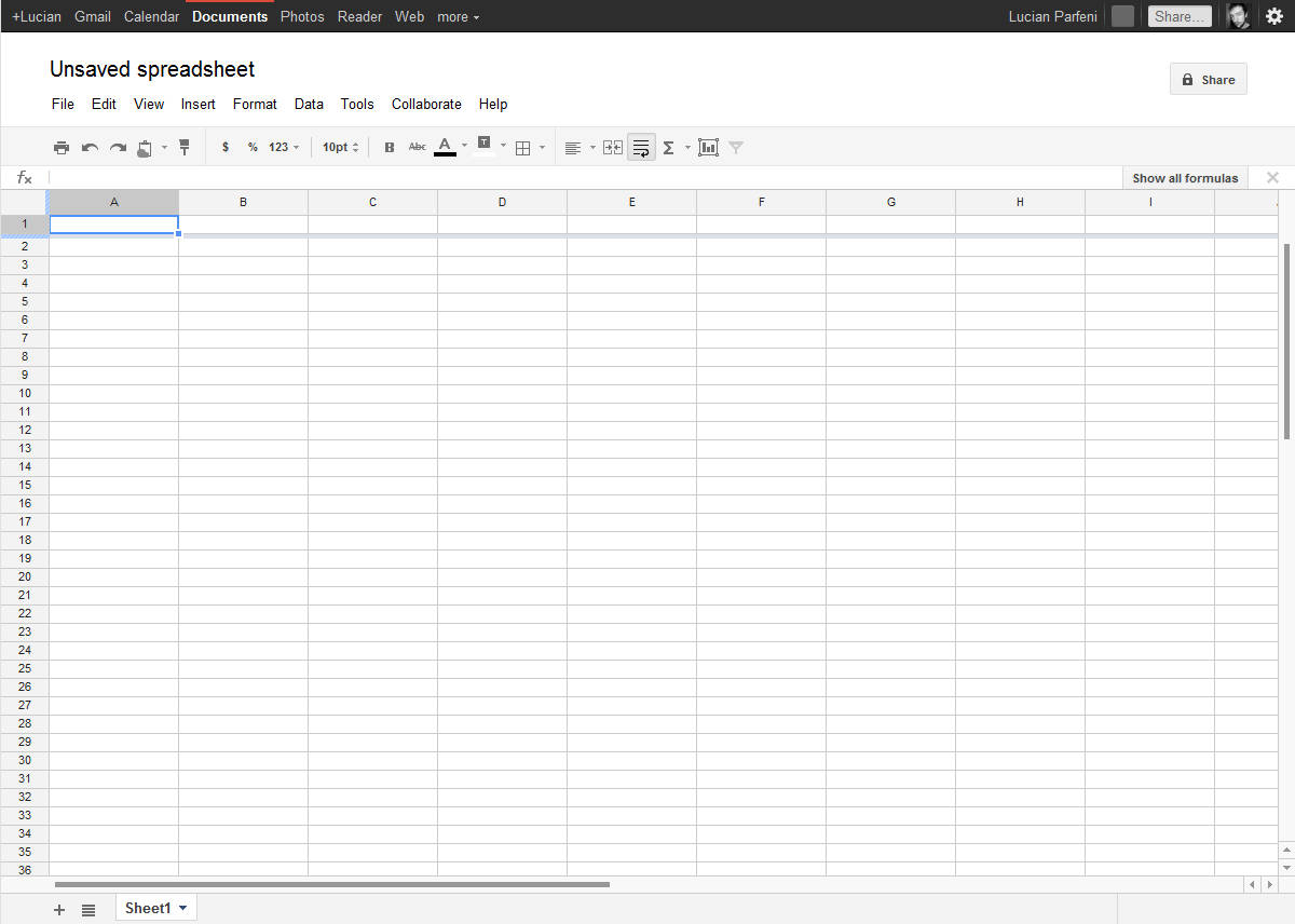 Spreadsheet With No Input Data Wallpaper