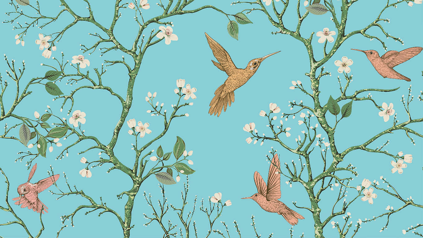 Beautiful Birds Enjoying the Spring Season Wallpaper