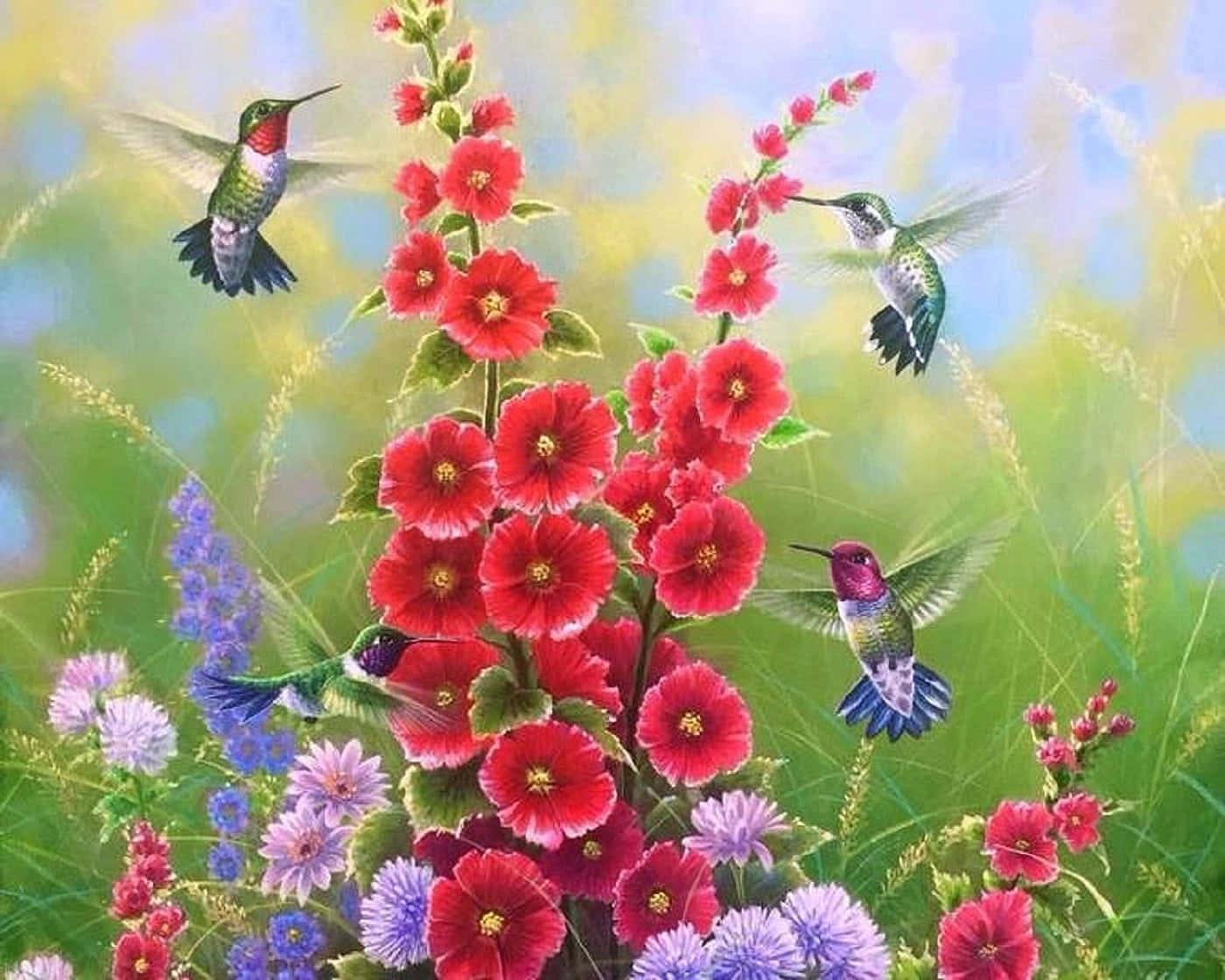 Beautiful Birds Celebrating Spring Wallpaper