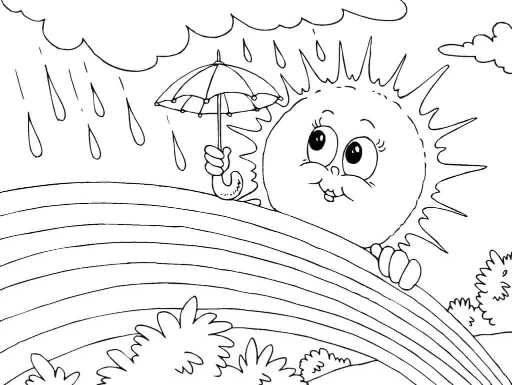 Sun And Rain Coloring Pages
