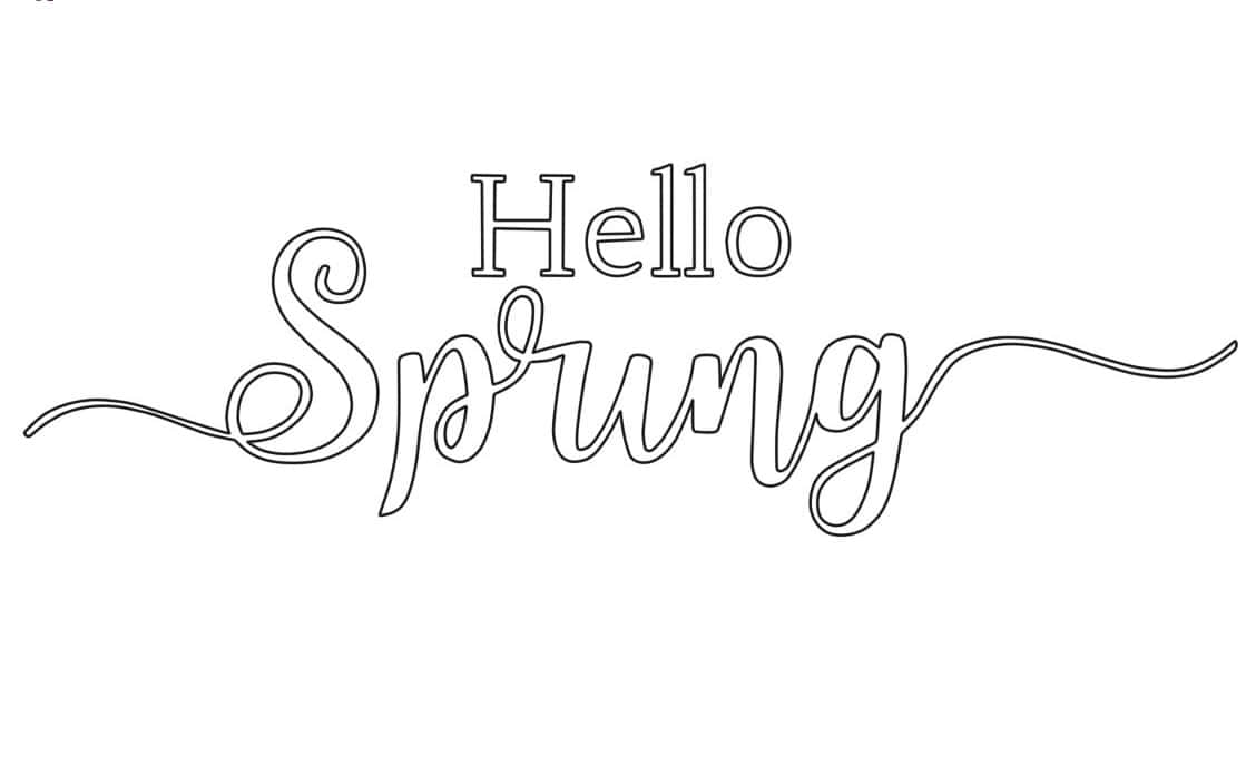 Hello Spring Coloring Page
