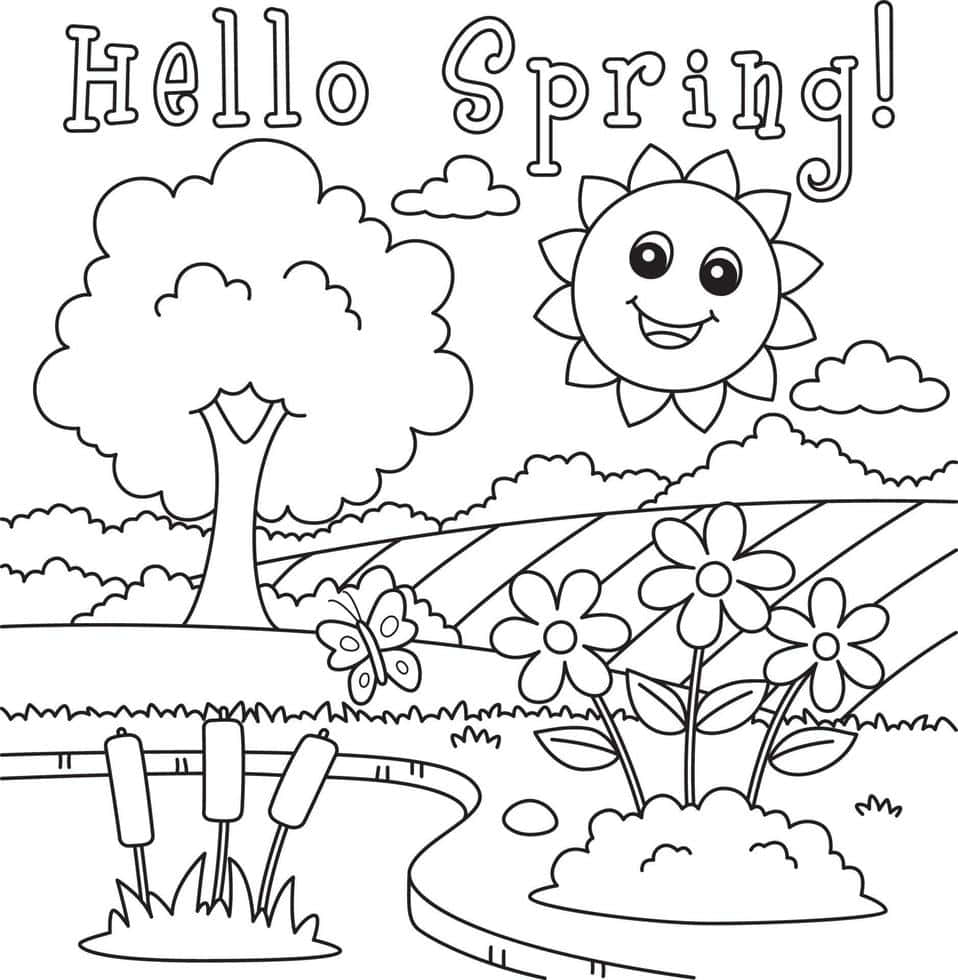 Welcome the colors of spring with these vibrant coloring pages!