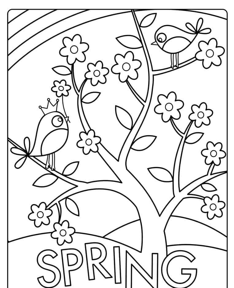 "Coloring the World with Joy: A Bright and Vibrant Spring Scene"