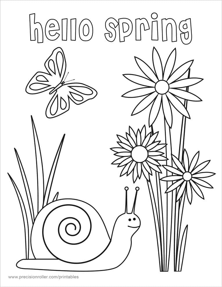 Enjoy the beauty of spring with this lovely coloring page.