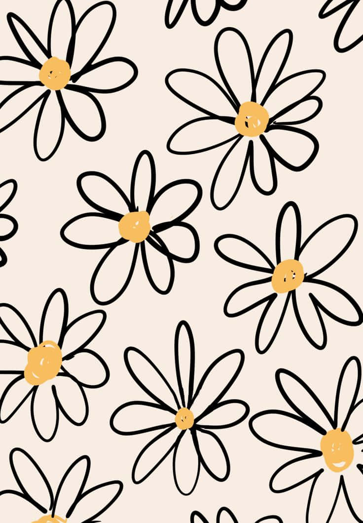 Spring Daisy Pattern Background Wallpaper