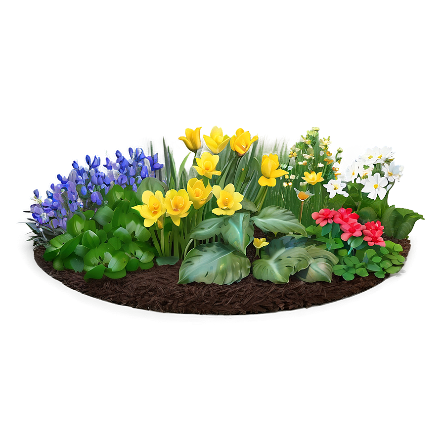 Spring Flower Bed Png 06272024 PNG