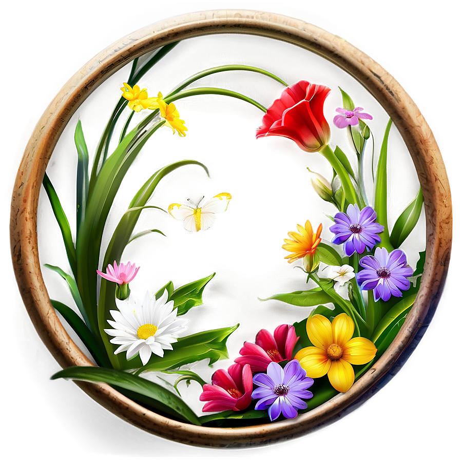 Spring Flower Circle Png Bcs24 PNG