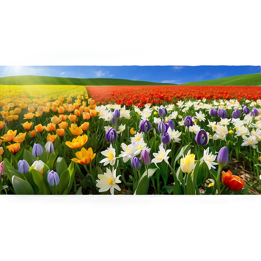 Spring Flower Field Png 06272024 PNG