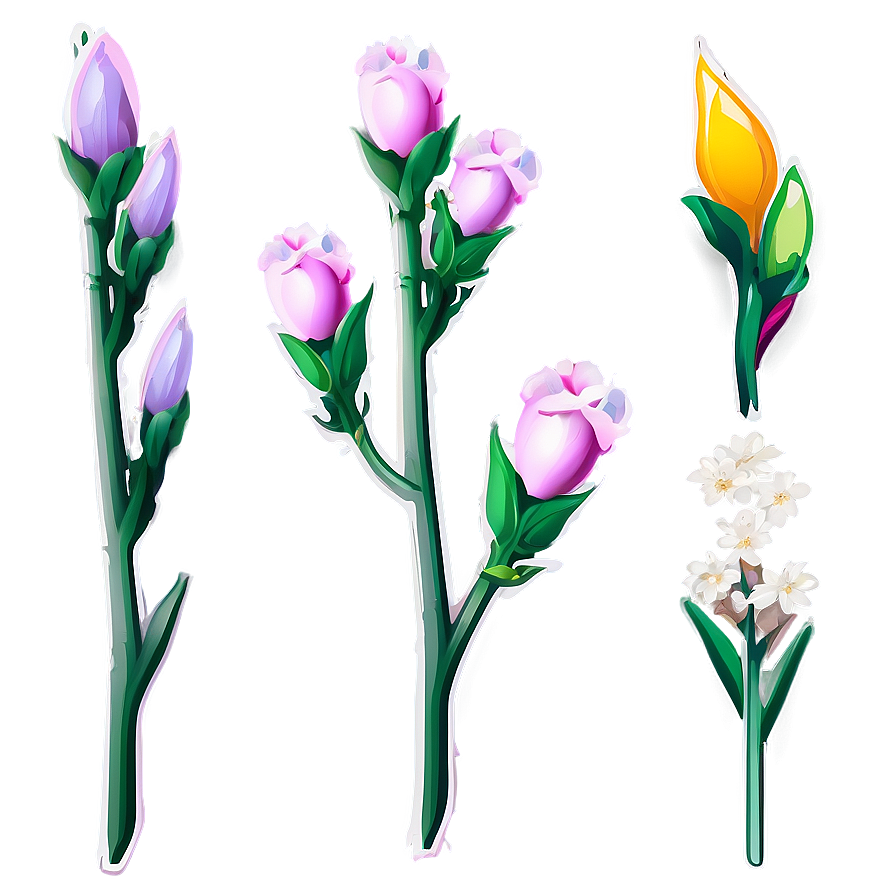 Spring Flower Stem Png 06132024 PNG