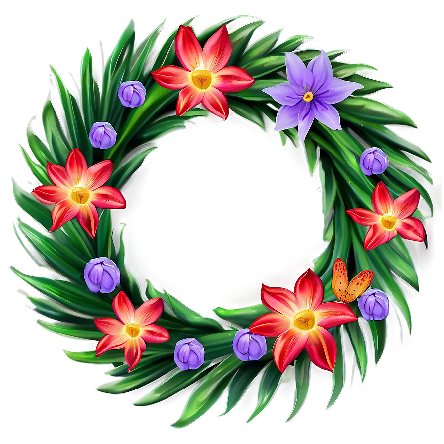 Spring Flower Wreath Png 05242024 PNG