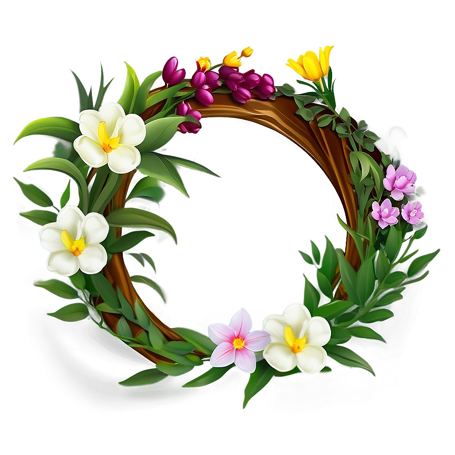 Spring Flower Wreath Png Vli PNG