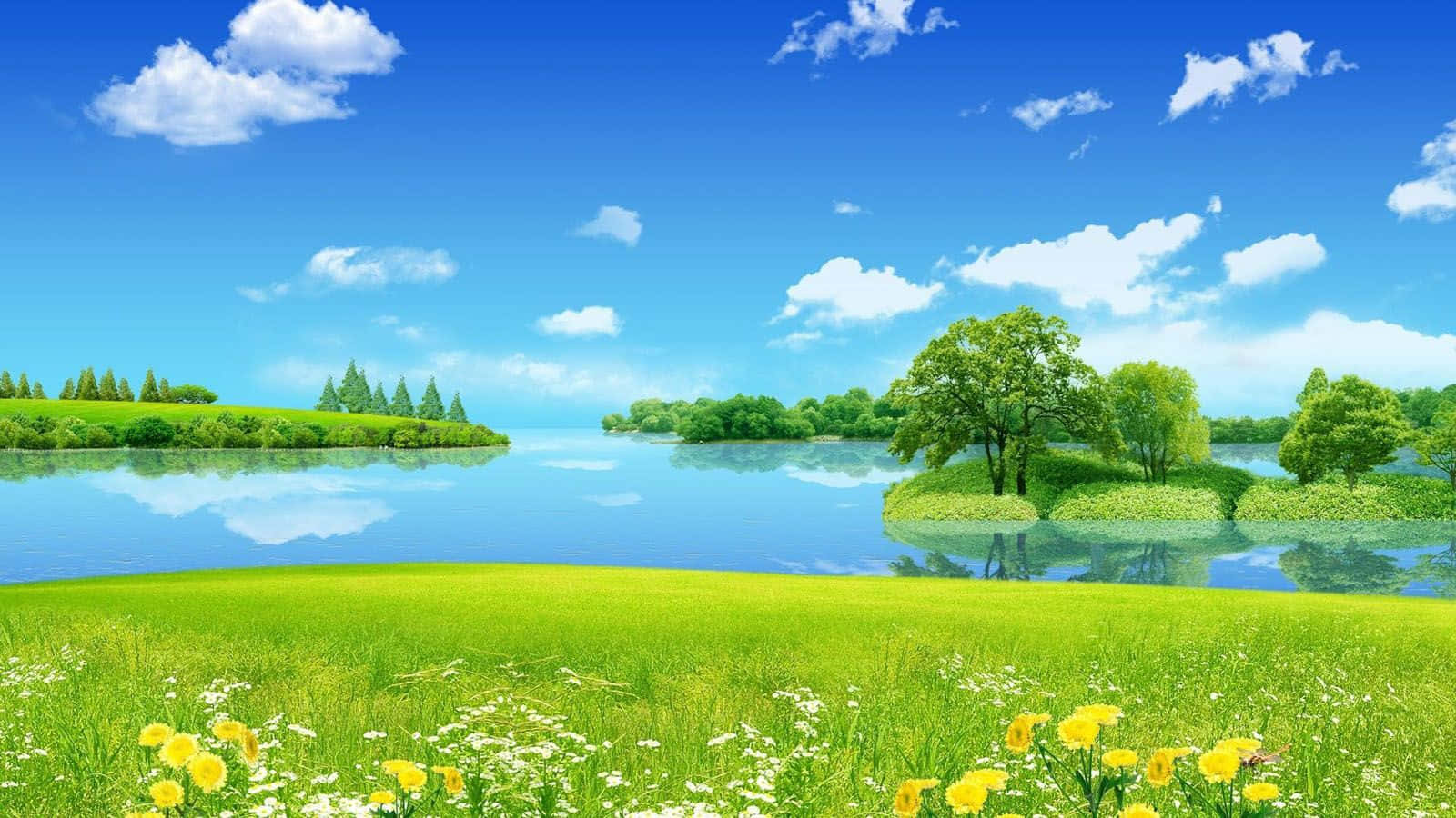 Breathtaking Scenic Spring Landscape Wallpaper