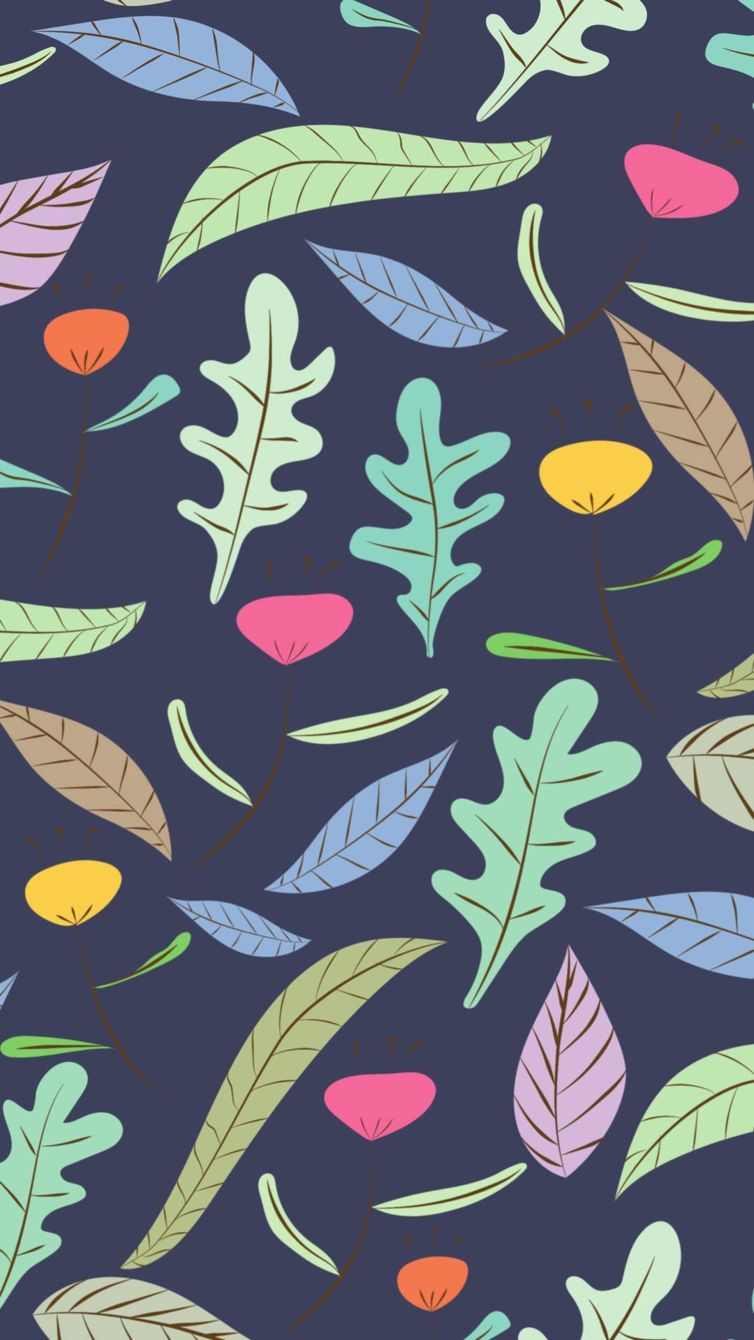 Spring Leaves Aesthetic Pattern Wallpaper