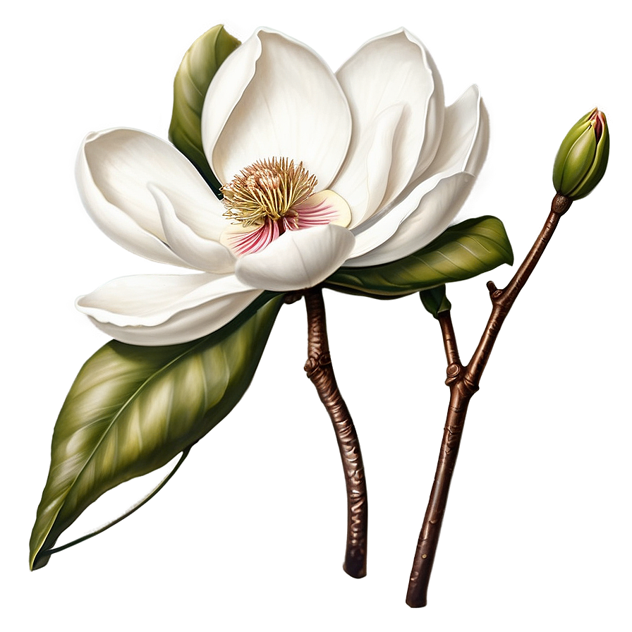 Spring Magnolia Flower Art Png Xqh72 PNG