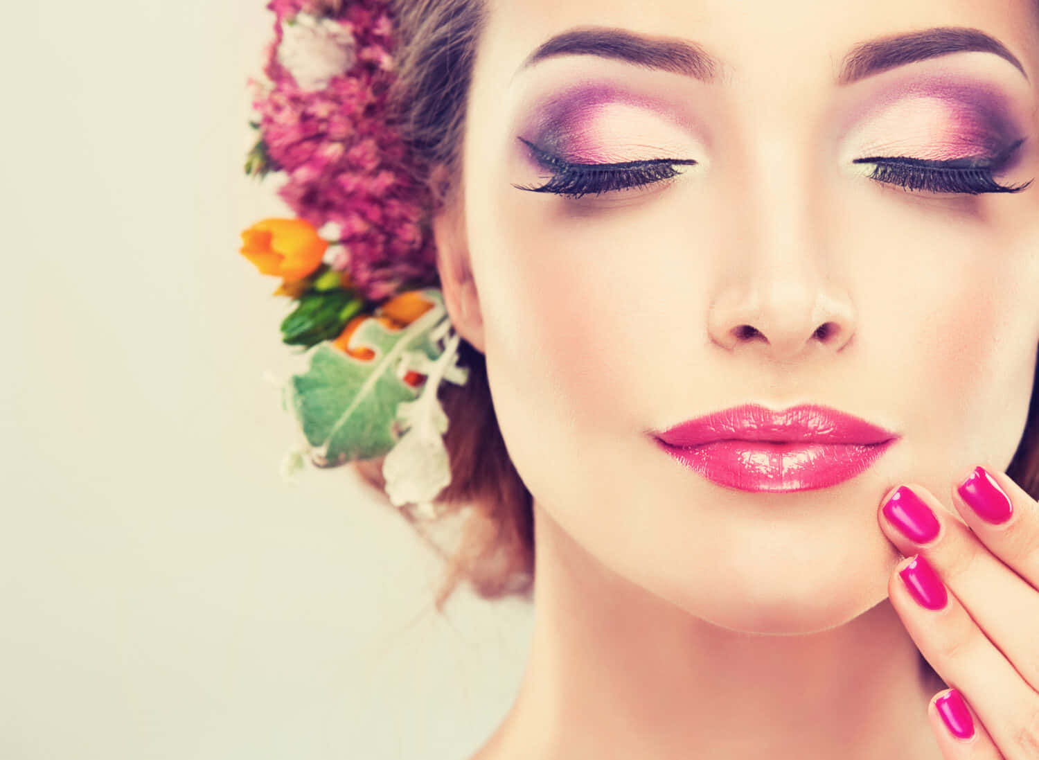 Omarm De Kleuren Van De Lente - Verse En Levendige Lente Make-up Looks Achtergrond