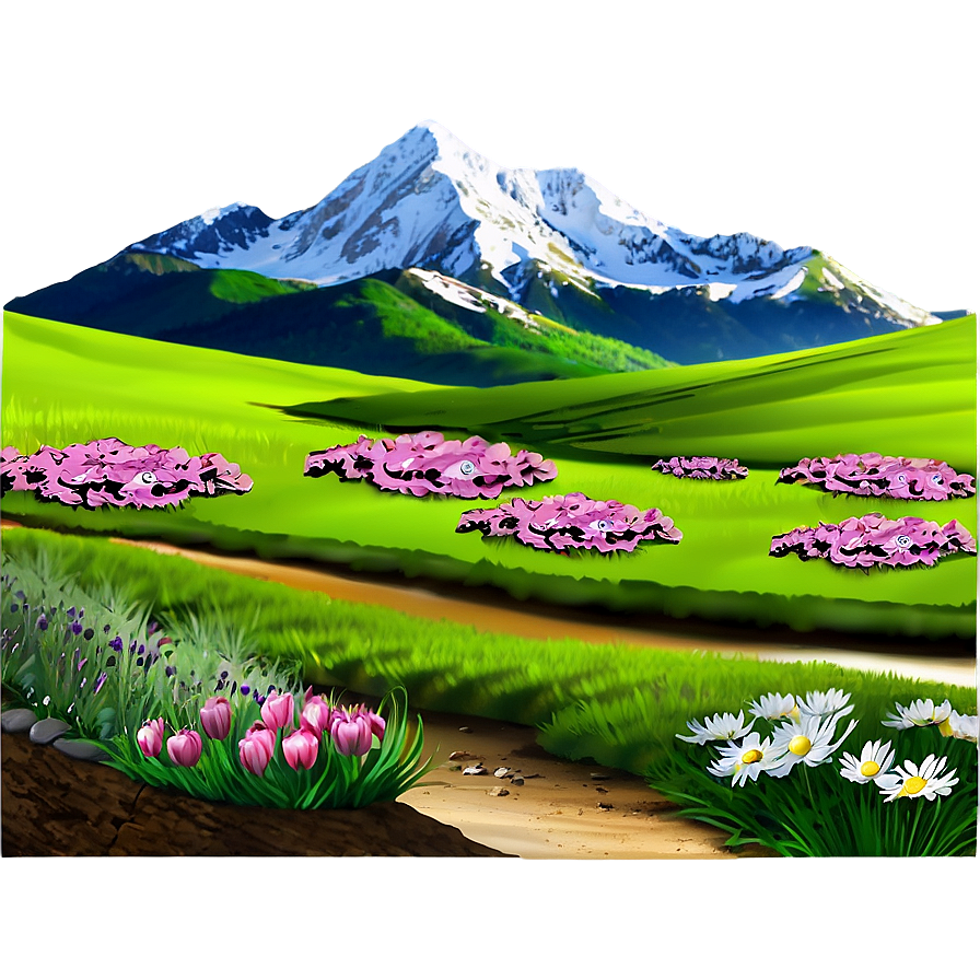Spring Mountain Landscape Png Bdy PNG