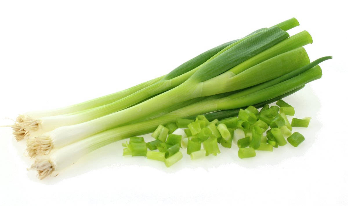 Spring Onions With Chopped Pieces Wallpaper