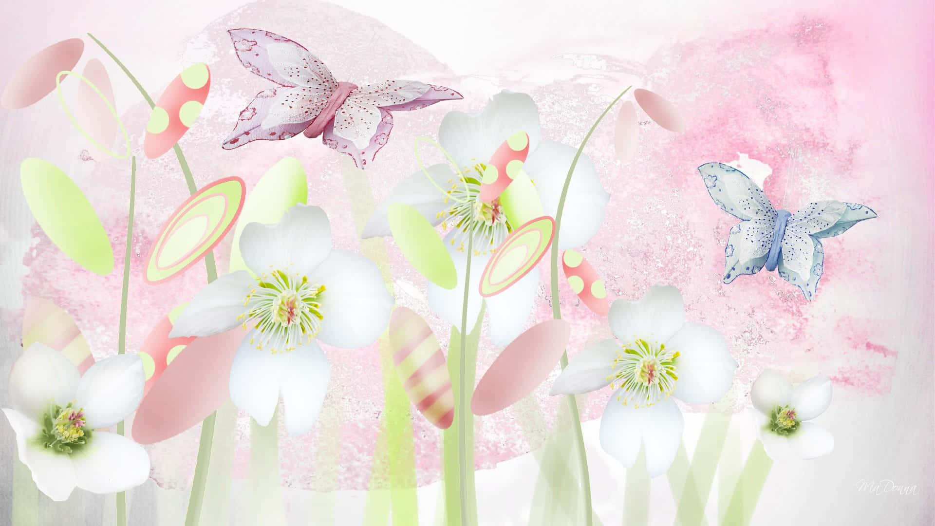 Enchanting Spring Pastel Landscape Wallpaper