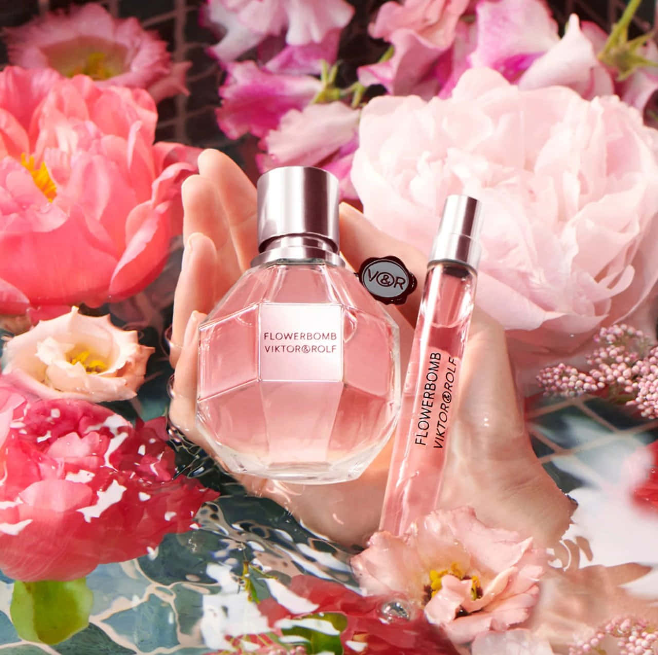 Elegant Spring Perfume Bottle Wallpaper