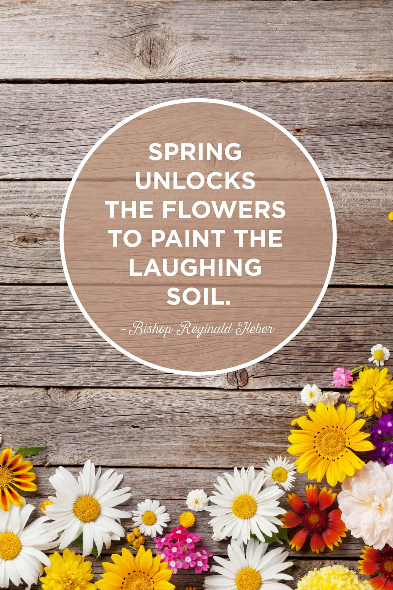 Spring Blooms and Inspirational Quote Wallpaper Wallpaper