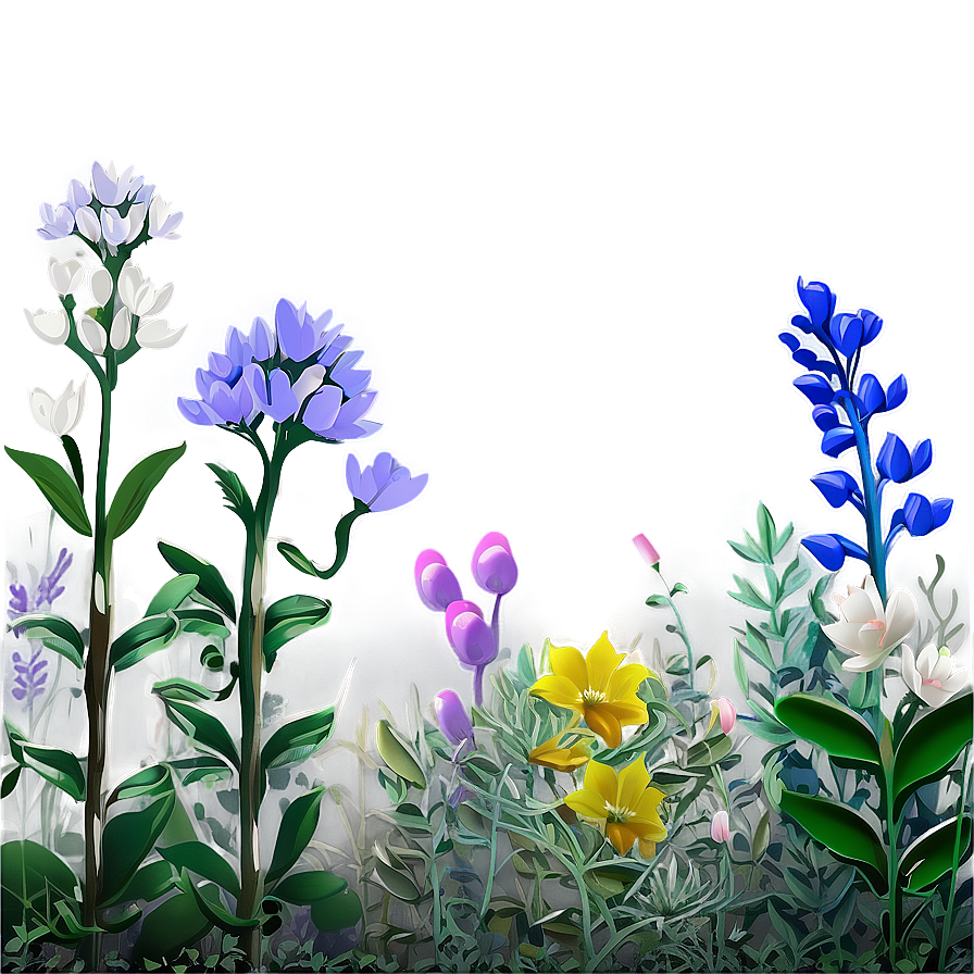 Spring Wildflower Landscape Png Emt PNG