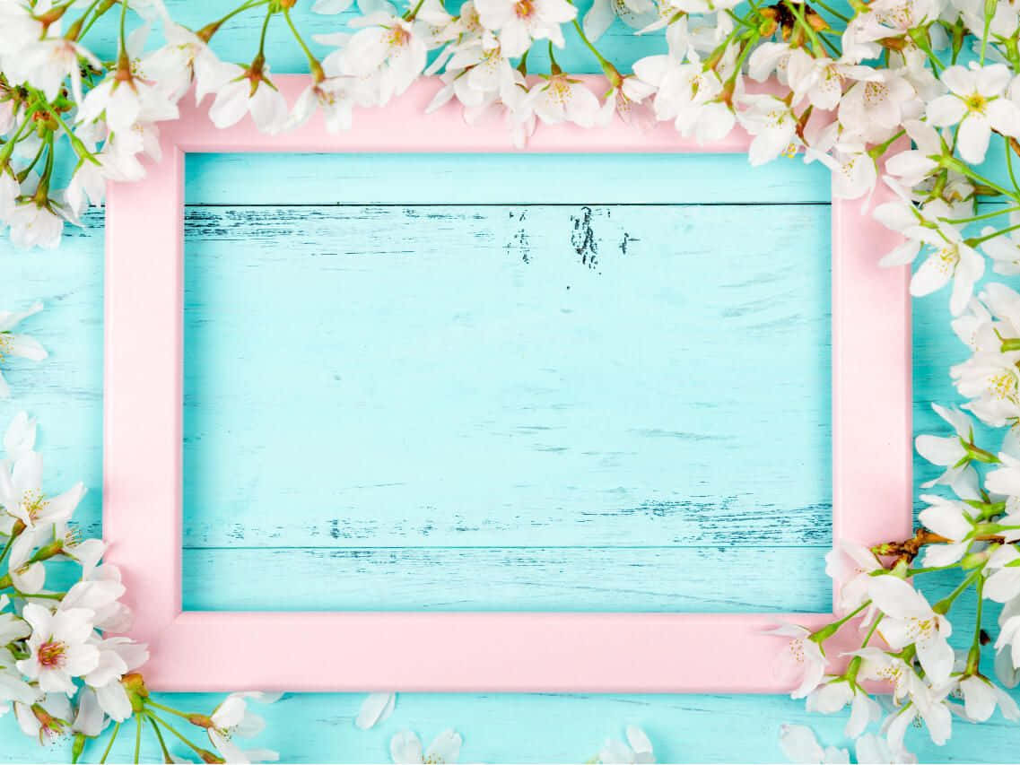 Magnolia Pastel Frame Spring Zoom Background