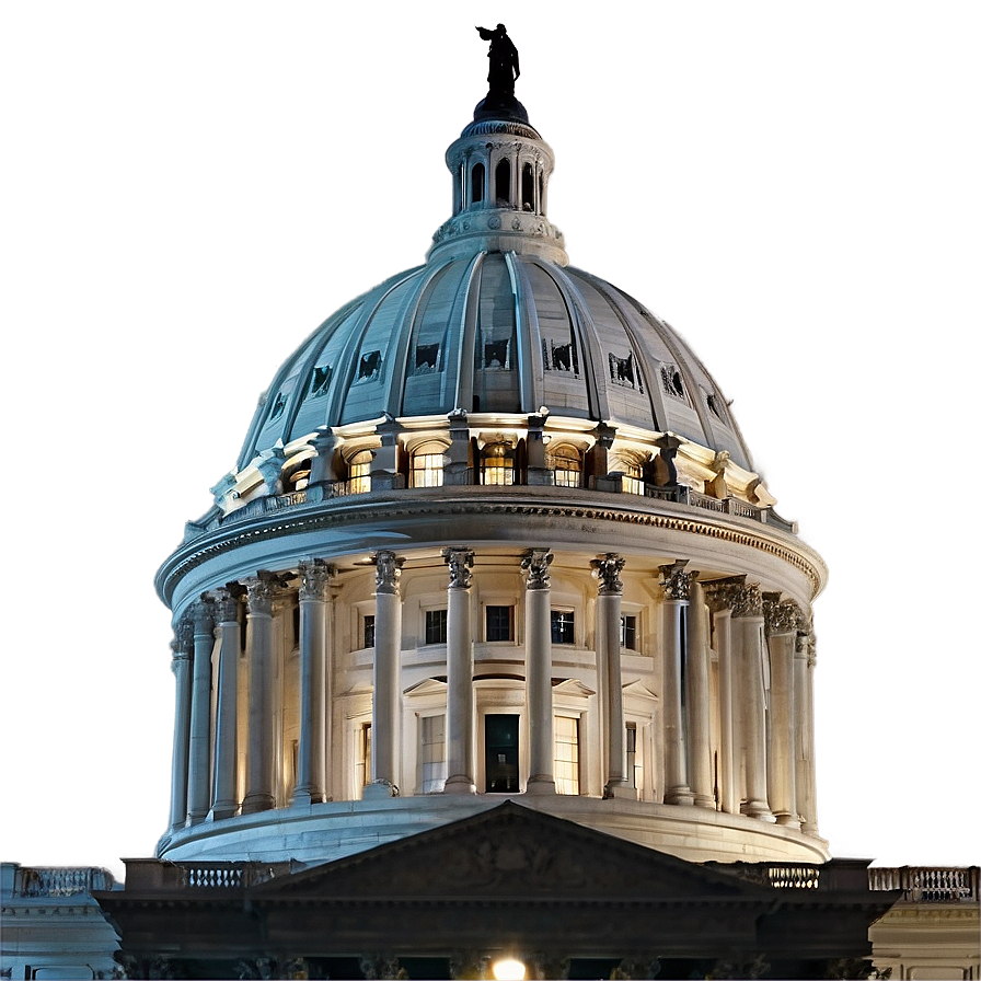 Springfield, Illinois Capitol Night Png 06122024 PNG