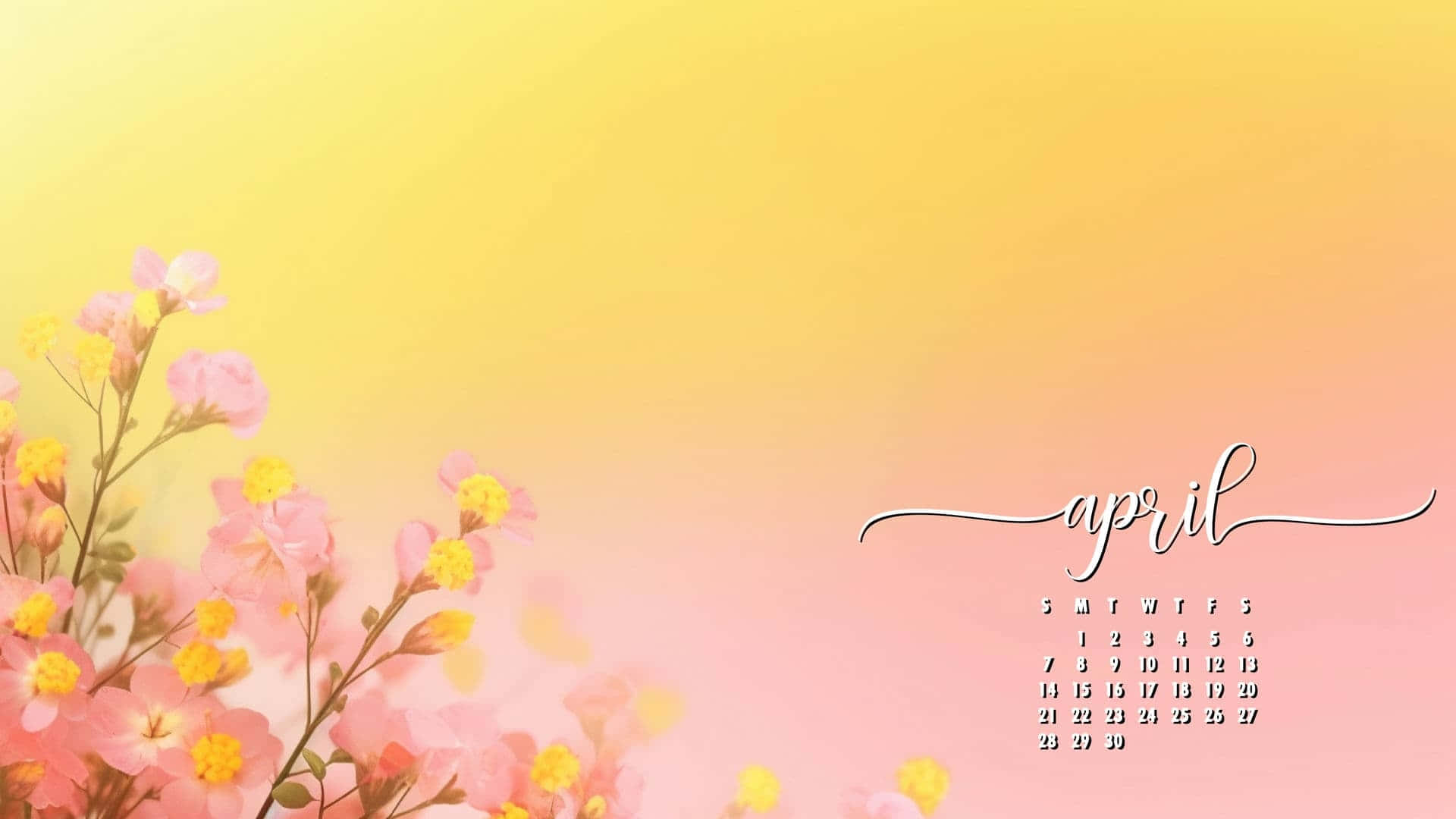 Springtime April Calendar Background Wallpaper