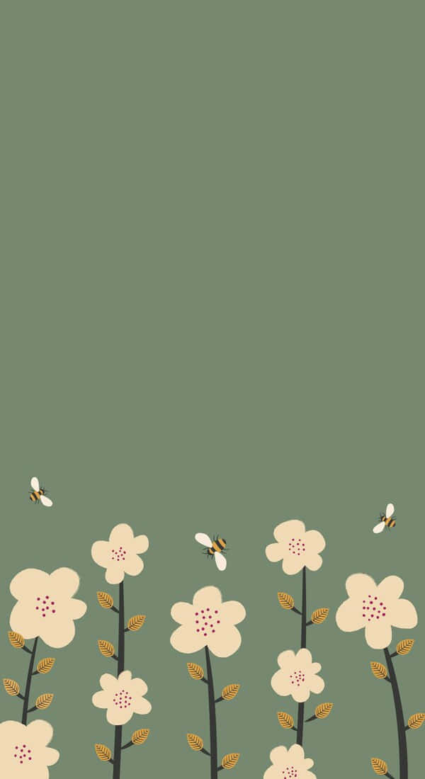 Springtime Bloomsand Bees Wallpaper Wallpaper