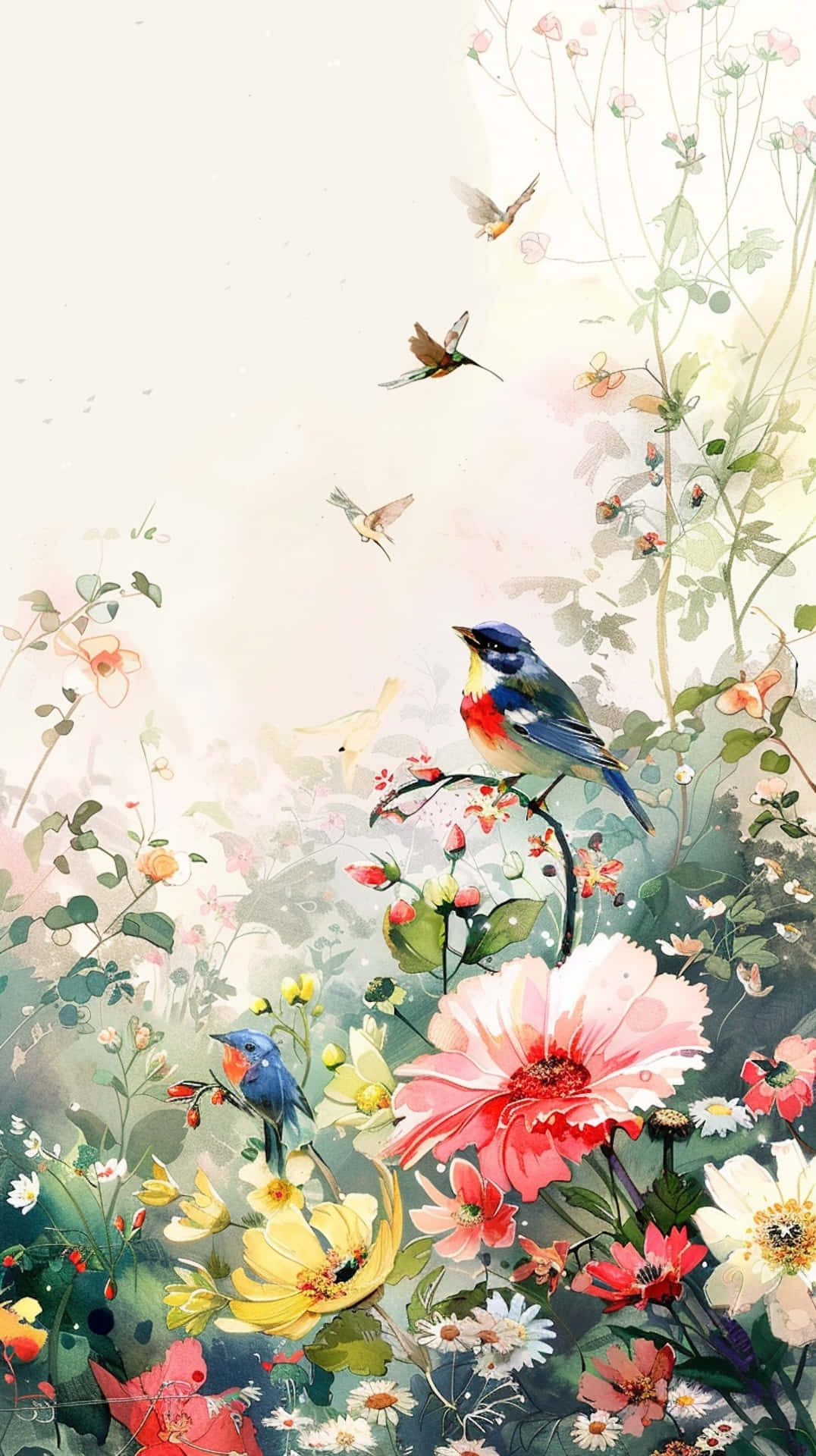 Springtime_ Blossoms_and_ Birds Wallpaper