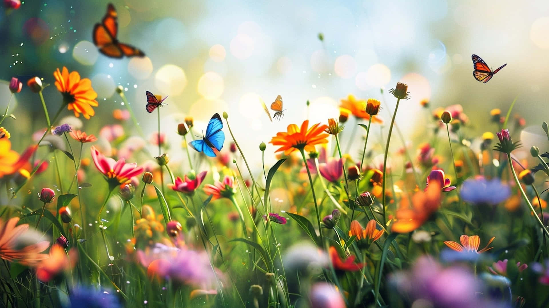 Springtime_ Blossoms_and_ Butterflies Wallpaper