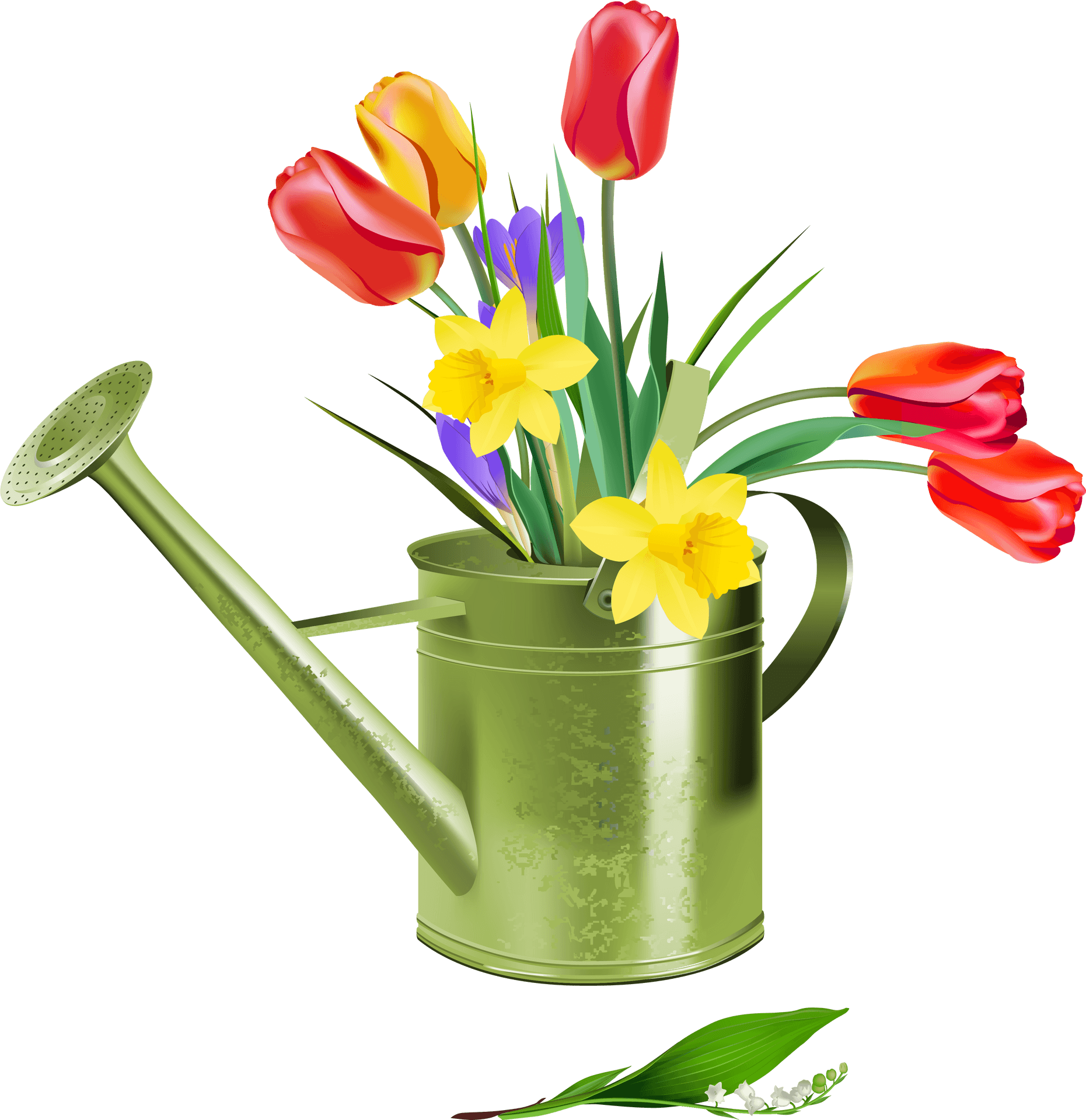 Springtime Floral Watering Can PNG