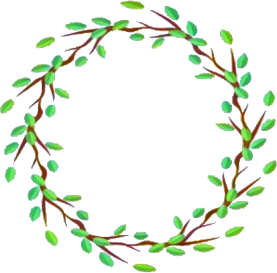 Springtime Leafy Branch Frame PNG