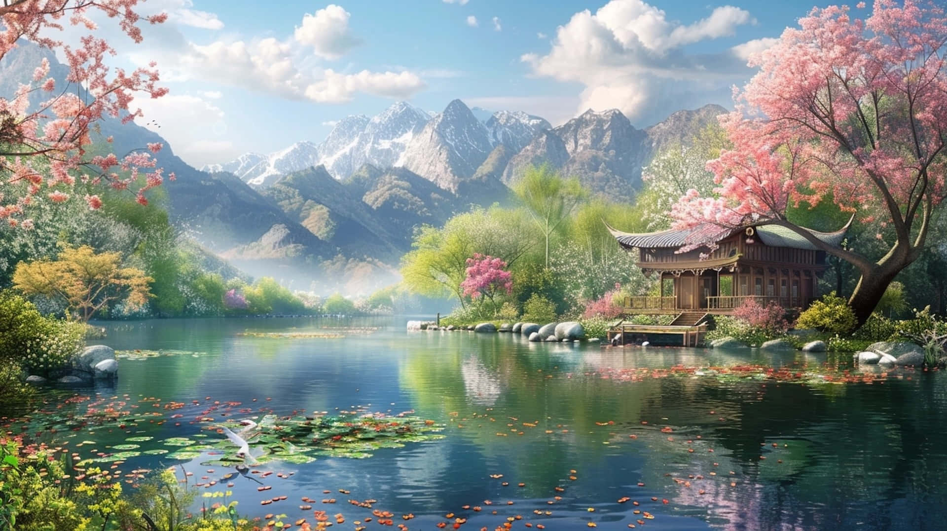 Springtime Serenity Lake.jpg Wallpaper