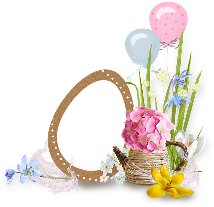 Springtime_ Floral_ Arrangement_with_ Balloons PNG