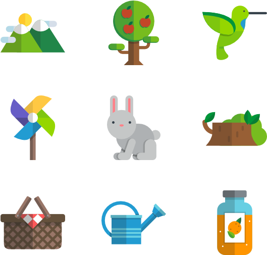 Springtime_ Nature_ Icons_ Set PNG