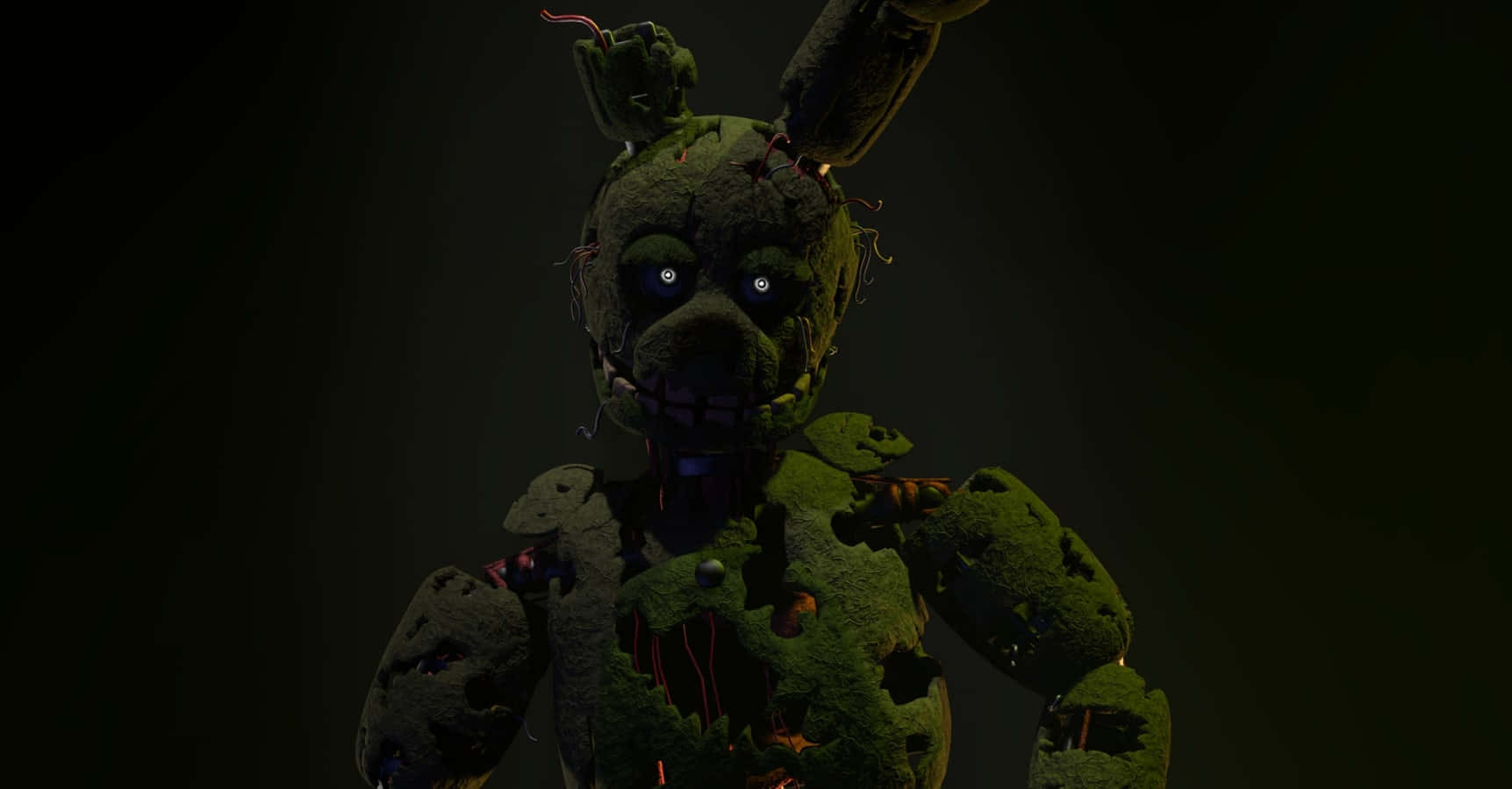 Mysterious and Creepy Springtrap in the Dark Wallpaper