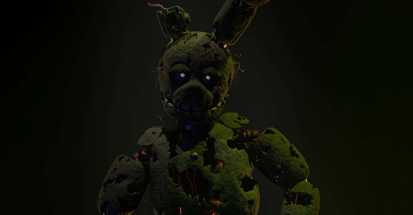 Mysterieuze En Creepy Springtrap In Het Donker Achtergrond