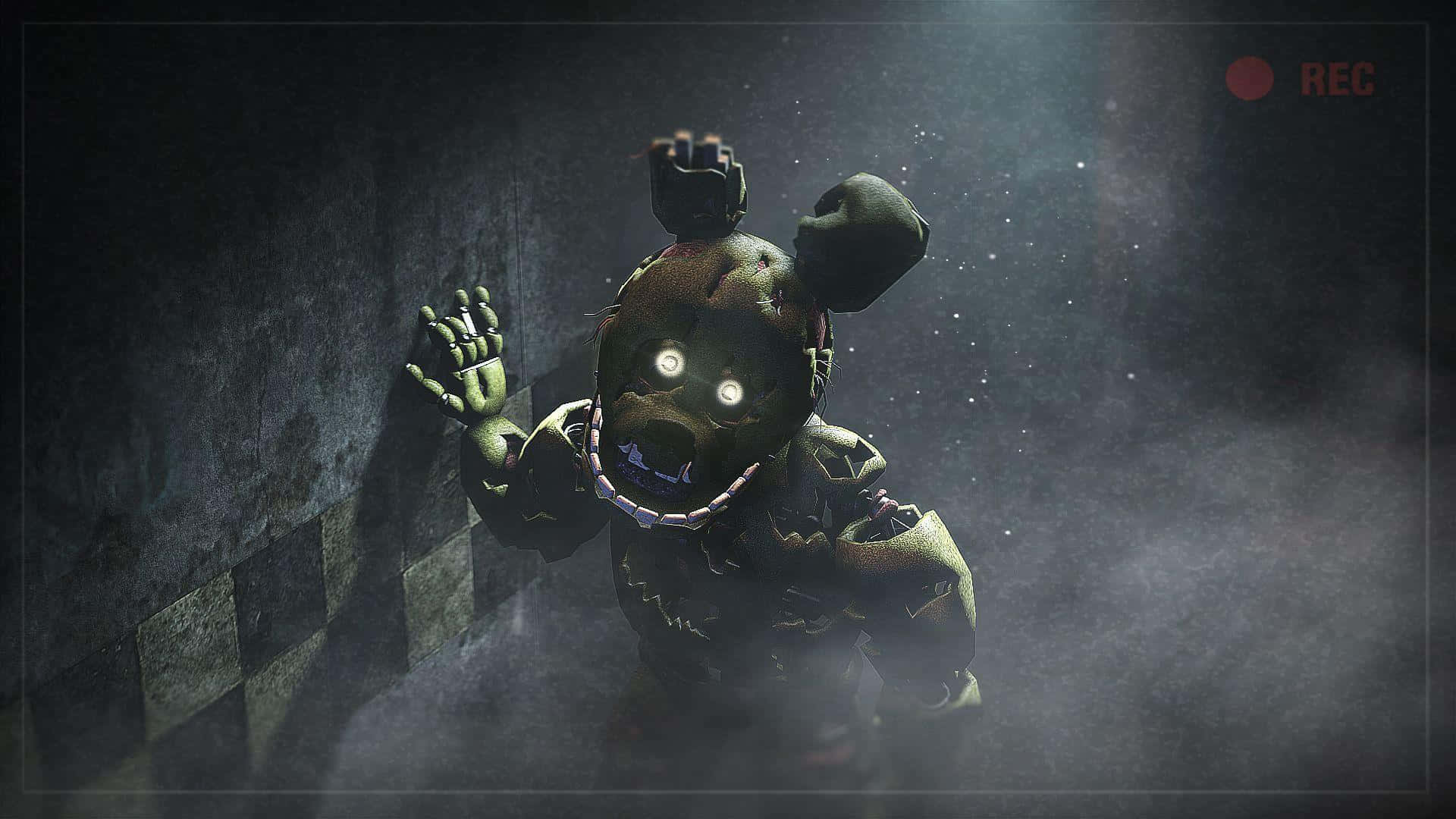Frightening Springtrap up close - The ultimate Five Nights at Freddy's antagonist Wallpaper