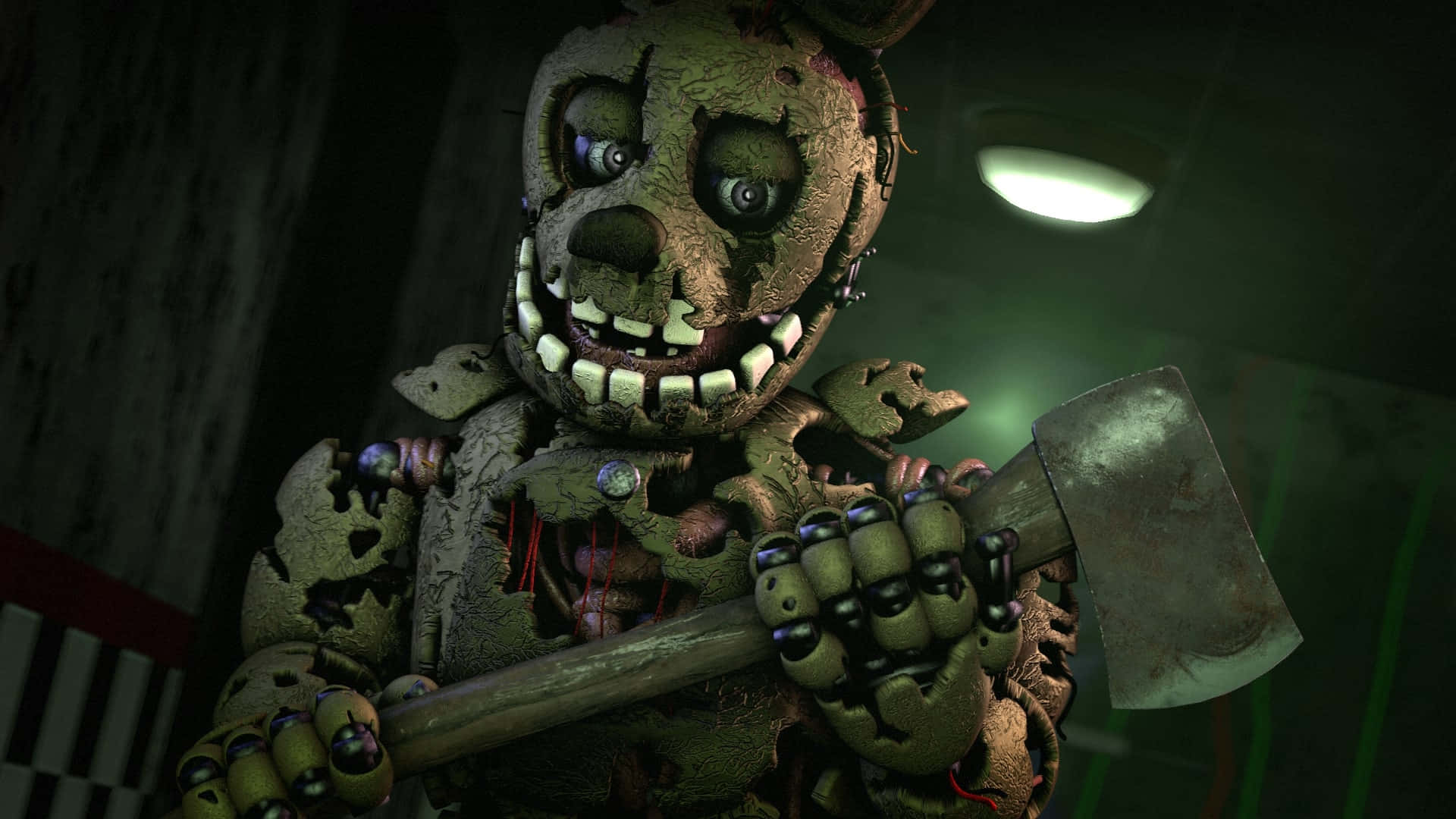 Eerie Springtrap Awaiting in Shadows Wallpaper